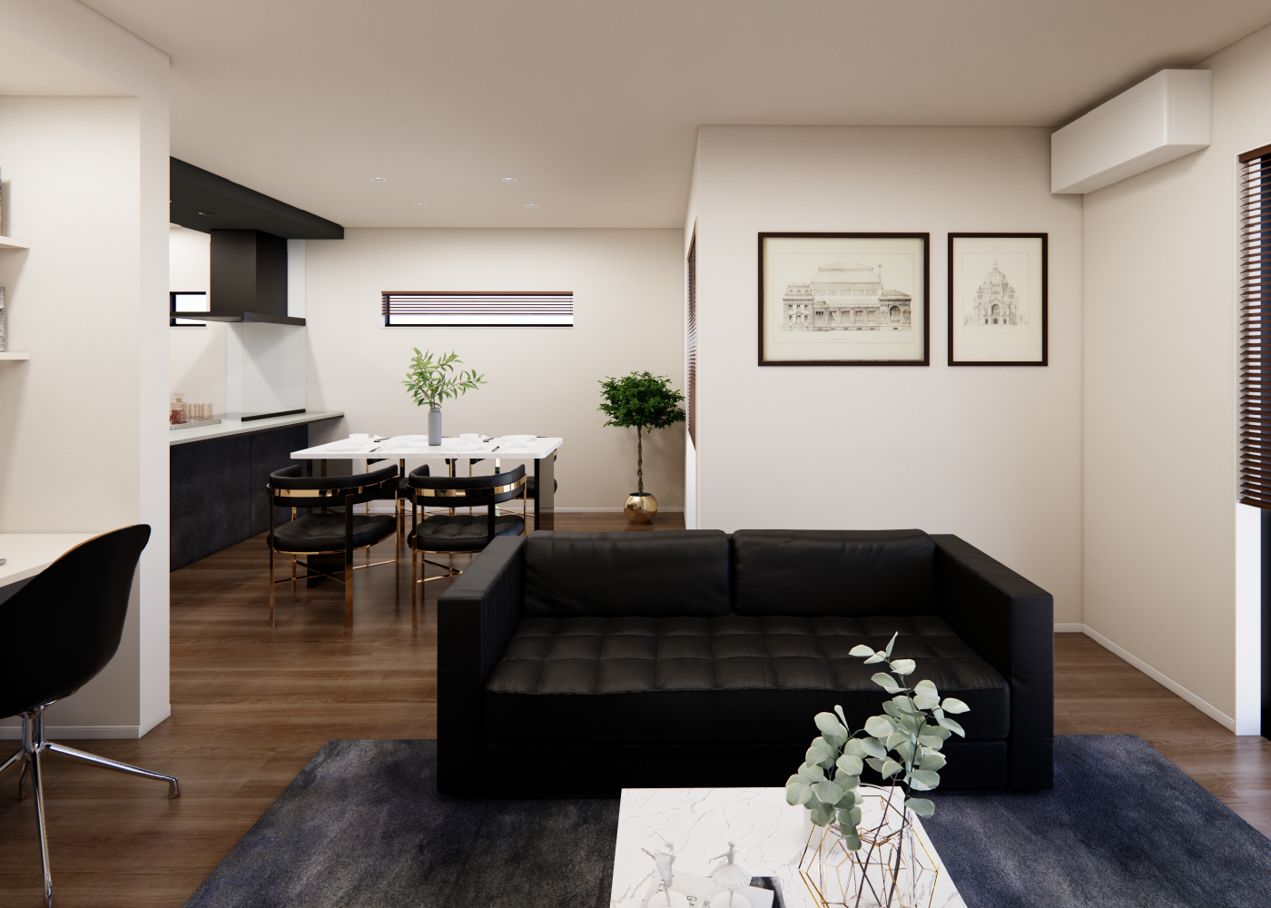 Living Dining Kitchen
